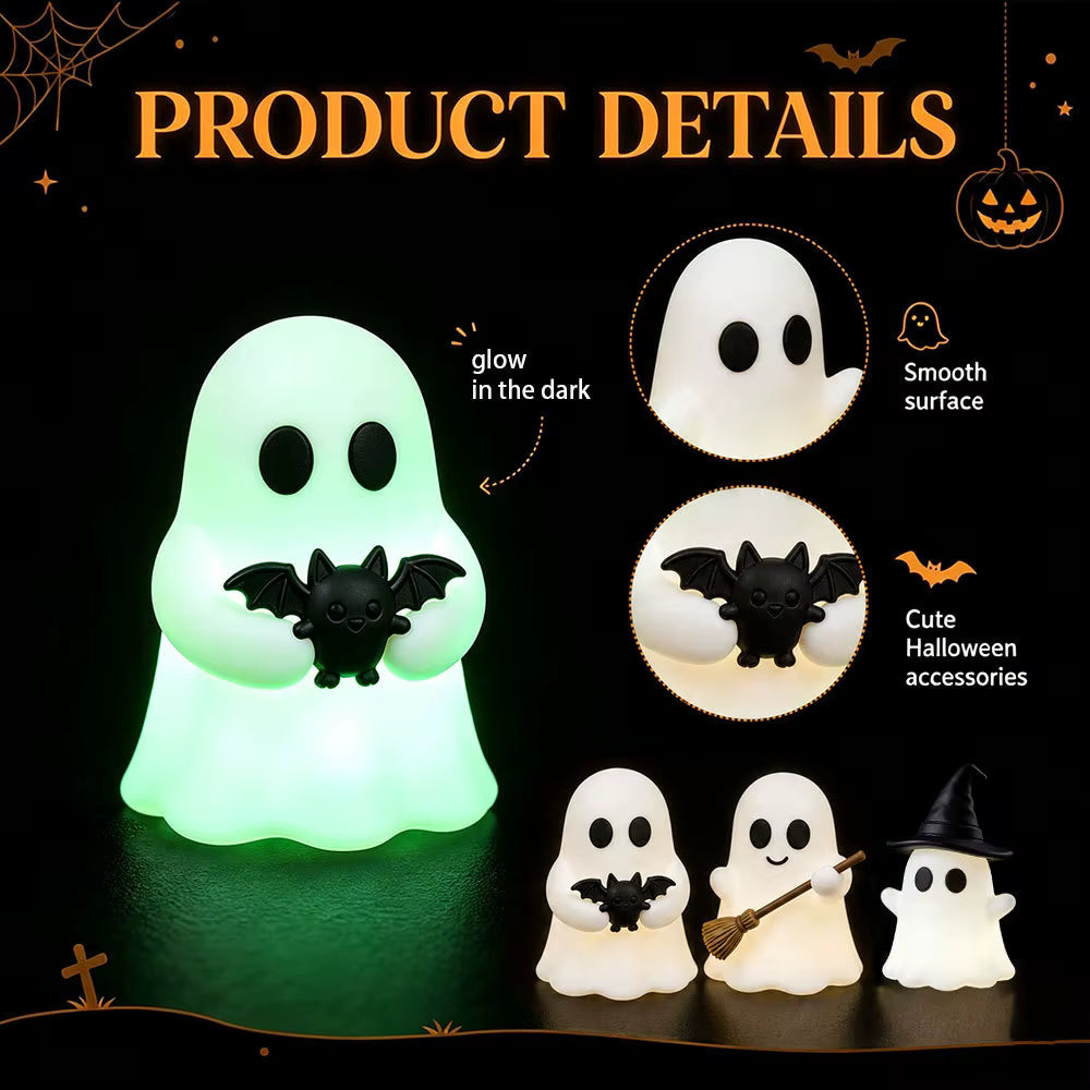 6Pcs Luminous Mini Ghost Statues | Glow Spooky Cake Toppers
