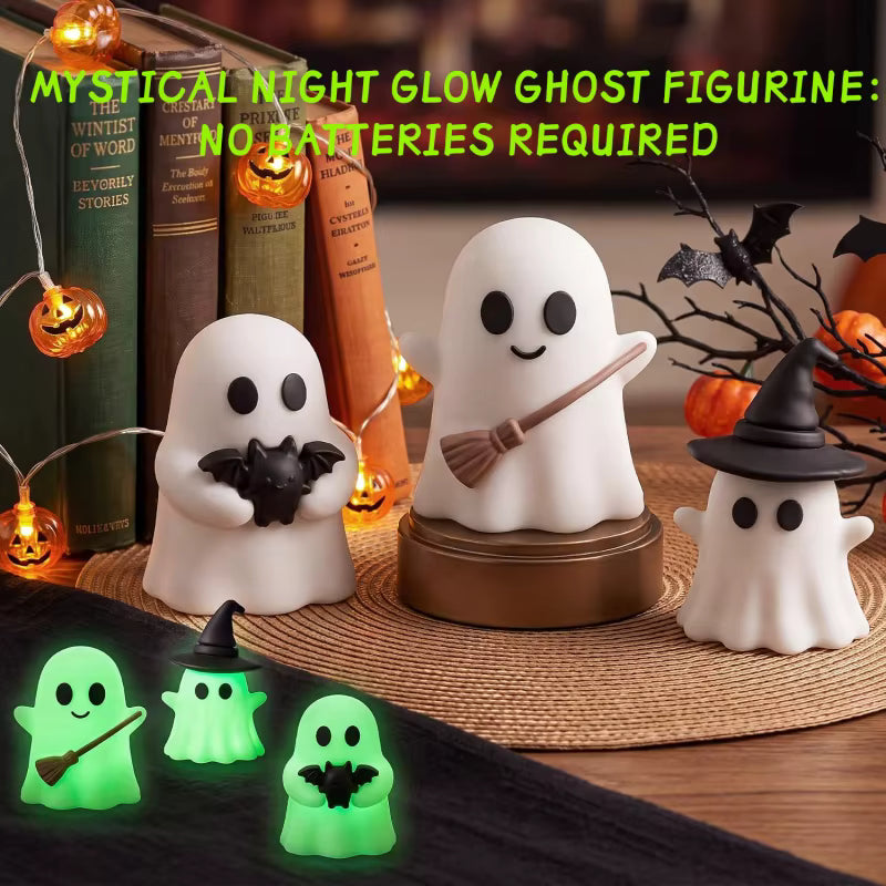 6Pcs Luminous Mini Ghost Statues | Glow Spooky Cake Toppers