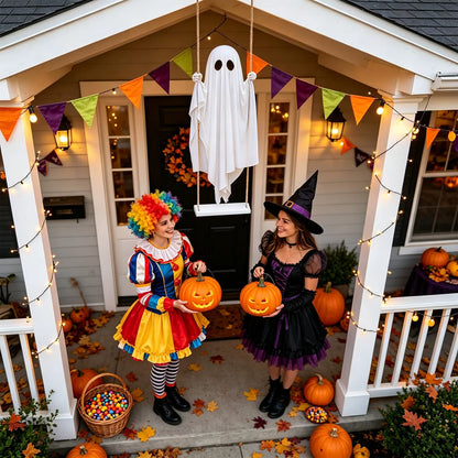 Halloween Swing Ghost Hanging Decor | 5FT Luminous Prop