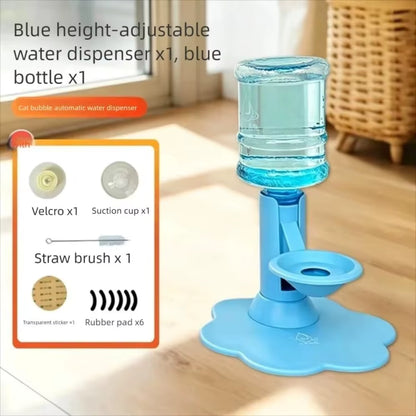 Elevated Gravity Cat Water Dispenser & Adjustable Feeder Stand