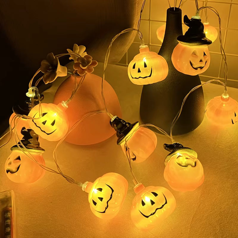 Halloween Pumpkin String Lights | Jack-O-Lantern Fairy LED
