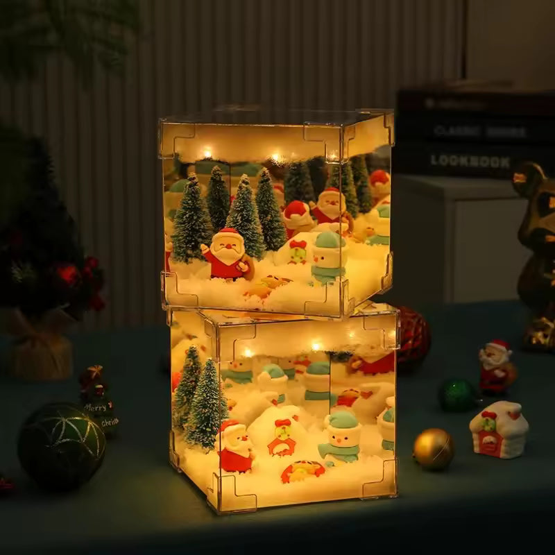 DIY Santa Claus Night Light Cube | Festive LED Table Decor