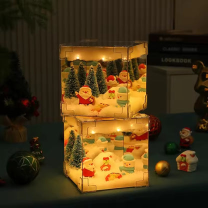 DIY Santa Claus Night Light Cube | Festive LED Table Decor