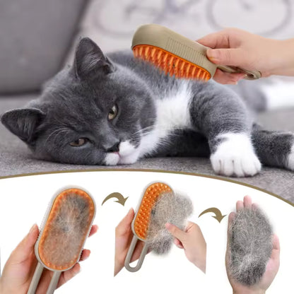 3-in-1 Cat Steam Brush | Electric Spray Grooming Comb