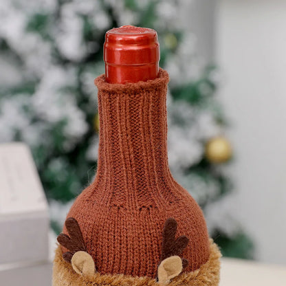 Christmas Santa Knitted Wine Bottle